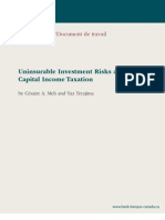 Uninsurable Investment Risks and Capital Income Taxation Wp09-3