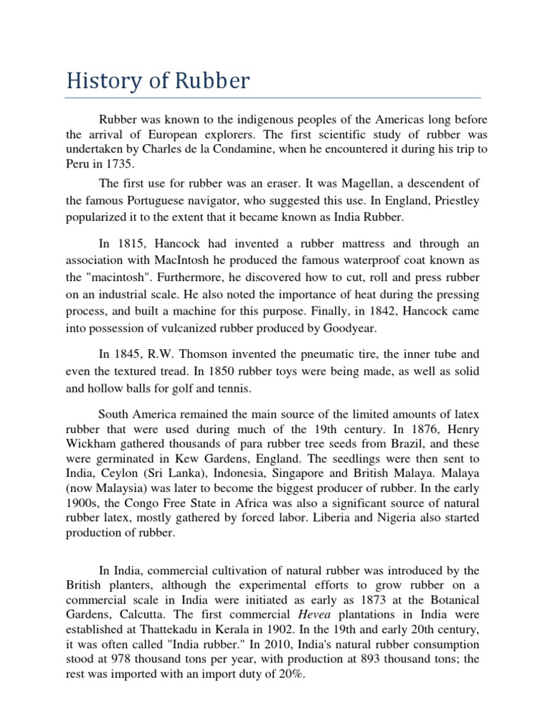 Evolution of Rubber Technology | PDF