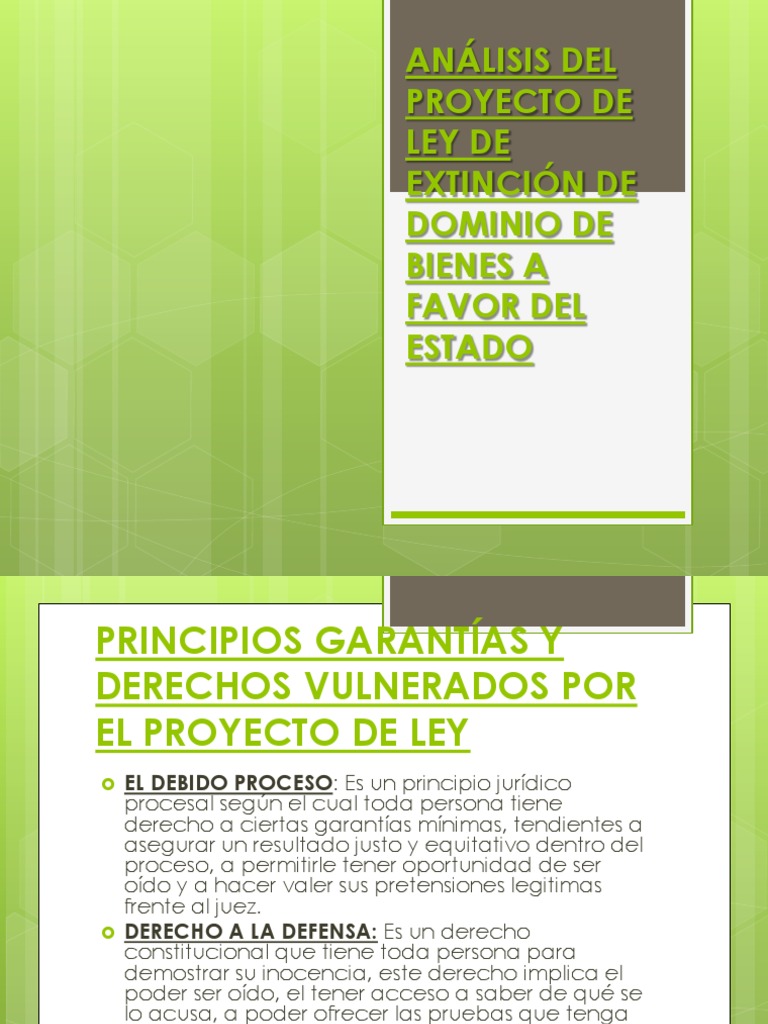 Análisis Crítico del Proyecto de Ley de Extinción de Dominio | PDF ...