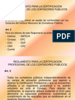 Reglamento Para La Certificacion Profesional de Los Contadores