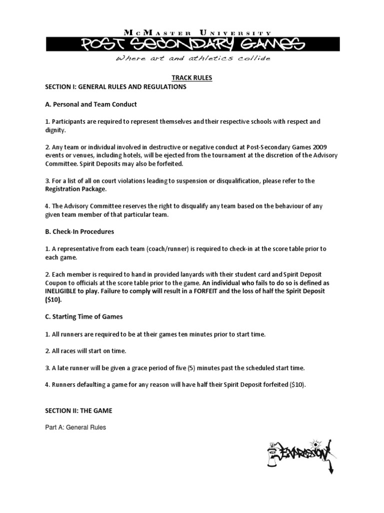PSG 09: Track Rules | PDF | Track And Field | Justice