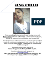 Oscar Rubio Missing Child Flyer