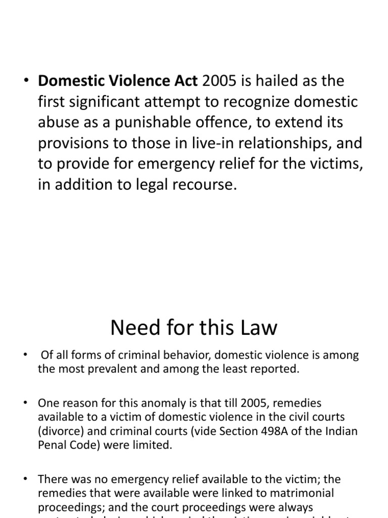 Domestic Violence Act 2005 | PDF | Domestic Violence | Victimology