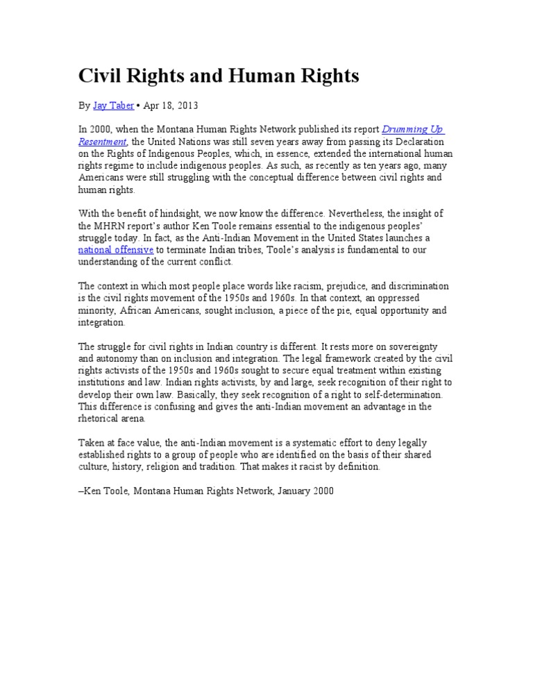 Civil Rights and Human Rights | PDF