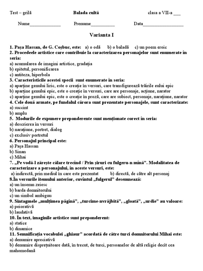 0 3 Test Grila | PDF