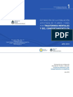 Estimacion de La Poblacion Afectada Por Salud Mental Arg