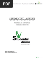 Formular de Aplicare Studentul Anului - Economie
