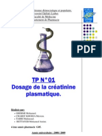 Dosage de La Créatinine