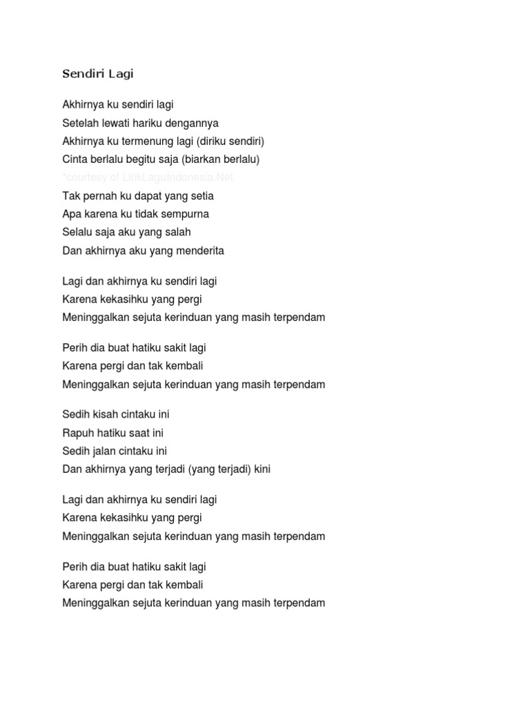 Sendiri Lagi Pdf