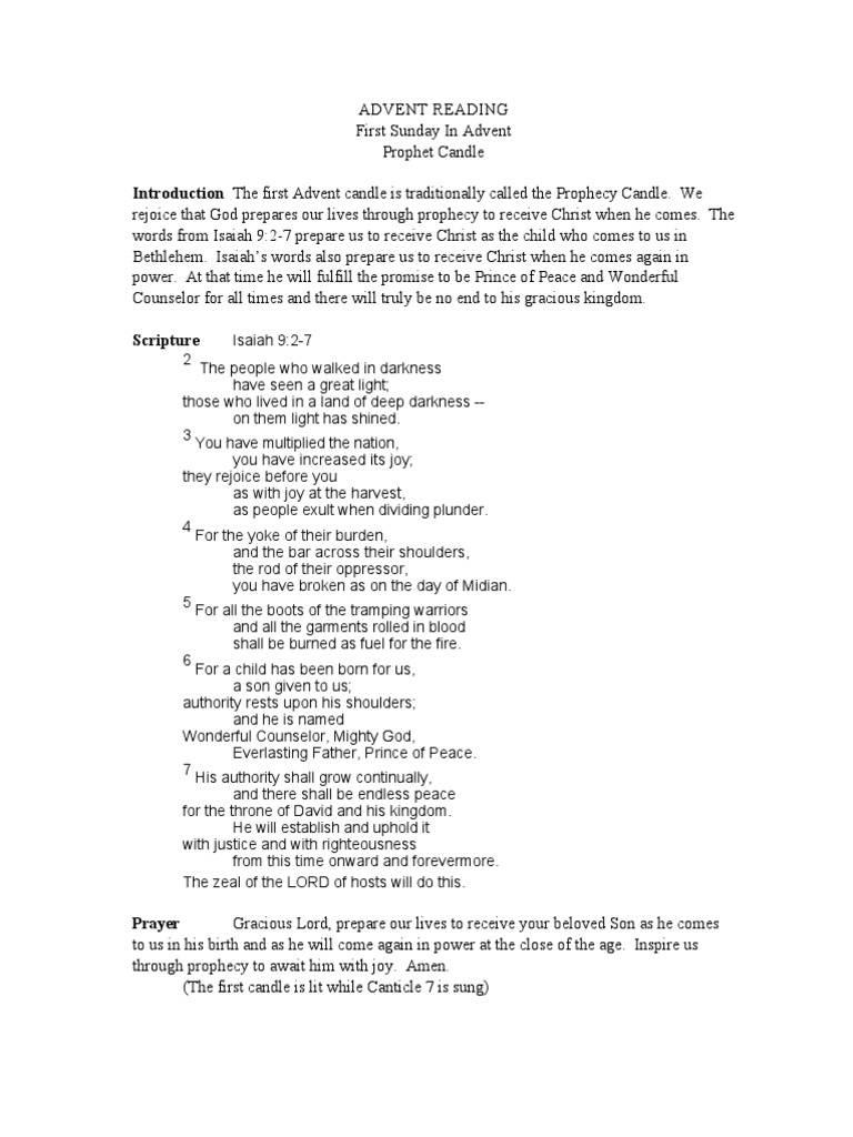 Advent Candle Reading PDF Advent Angel