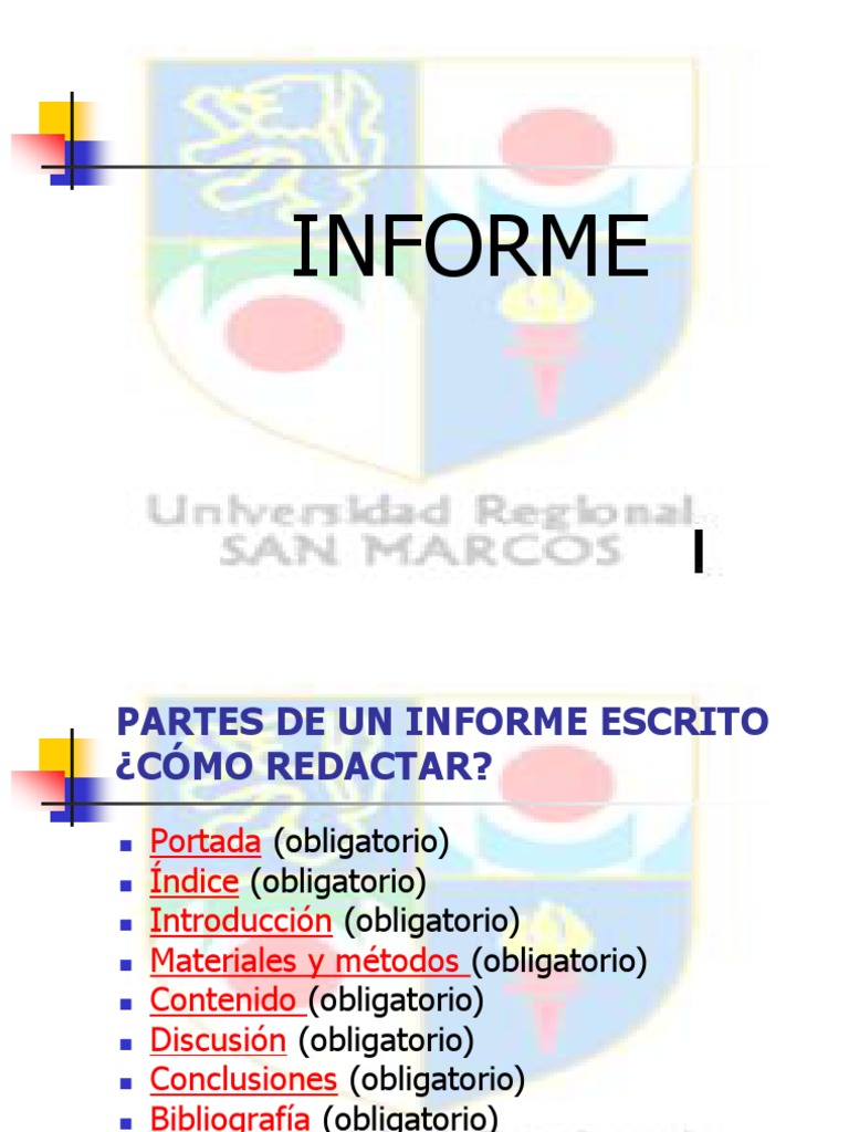 Estructura de un Informe Escrito | PDF