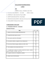 Evaluacion Psicopedagogica 4 Anos