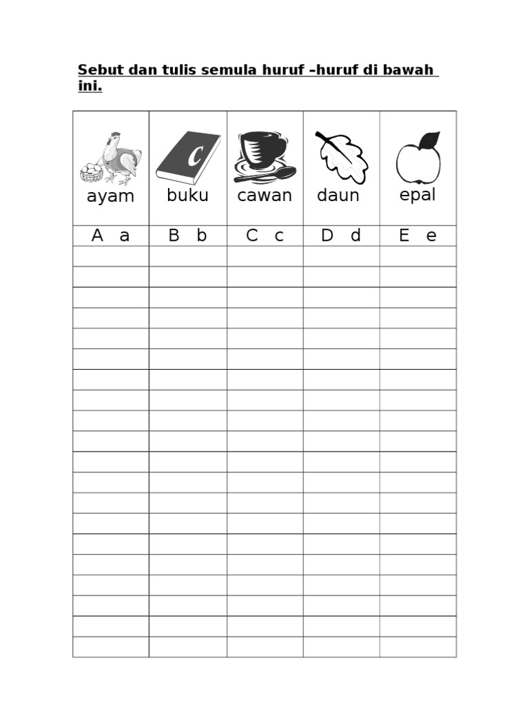 Latihan Abjad Prasekolah Pdf