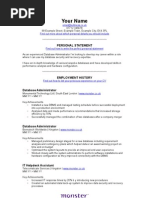 Download IT - Database Administrator CV Template by Monster UK SN14215691 doc pdf