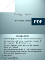 Strategic Intent: - by Vidushi Sharma
