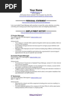 Download IT - Project Manager CV Template by Monster UK SN14216260 doc pdf
