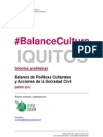 [preliminar] Balance Cultura Iquitos (2012)