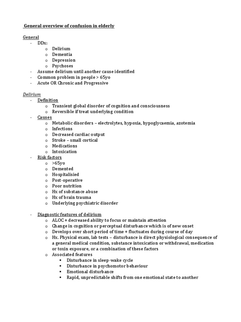 A Comprehensive Guide to Diagnosing and Distinguishing Between Delirium