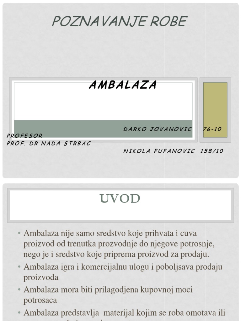 Poznavanje Robe | PDF