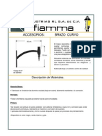 Ficha técnica Brazo Curvo   SOLO EXISTE MUESTRA