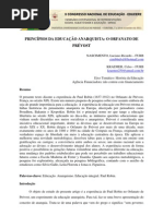PRINCÍPIOS DA EDUCAÇÃO ANARQUISTA