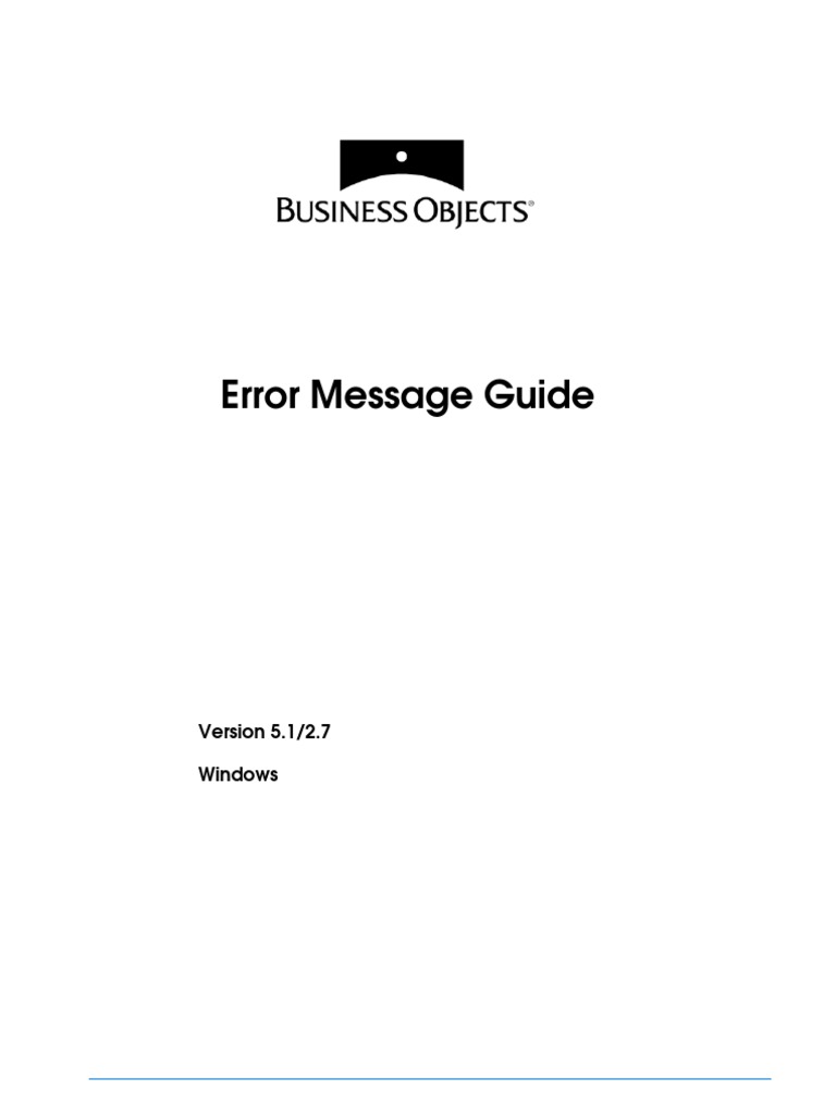 SAP BO Errors Guide PDF Portable Document Format Databases
