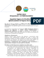 Informacion Per Shtyp per zhvillimin e Symposiumit te IUFRO Tirana May 2013
