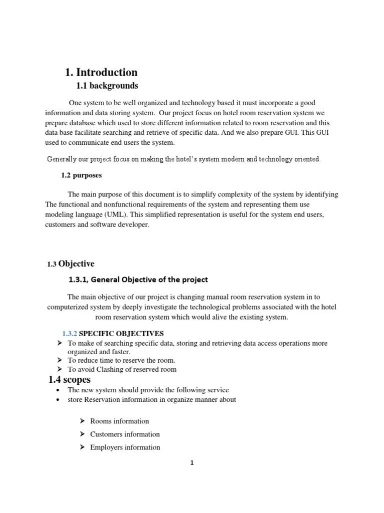 Hotel Room Reservation System Overview | PDF | Databases | Graphical ...