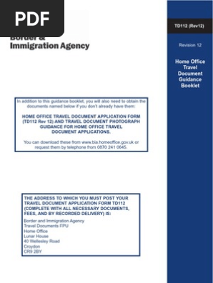 UK Home Office: td112rev12 guide