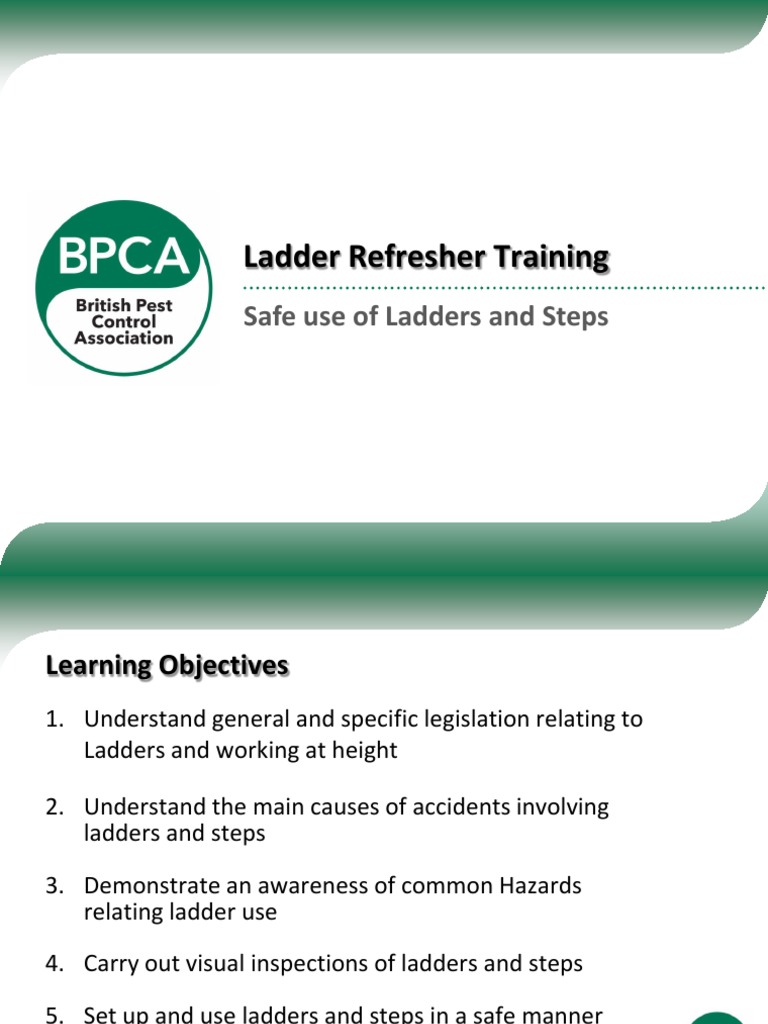 Ladder Refresher Training: Safe Use of Ladders and Steps | PDF | Ladder ...