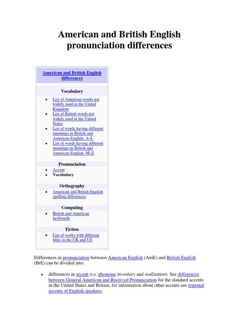 Wikipedia - American and British English Differences | PDF | Philology ...