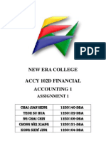 New Era College Accy 102D Financial Accounting 1: Assignment 1