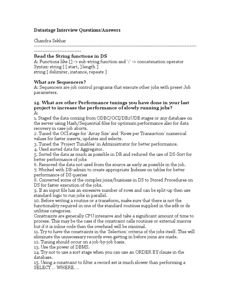 Datastage interview questions answers 0516 pdf command line