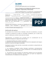 Acta de Constitucion y Estatutos de Entidad Sin Amino de Lucro (Fundacion, Corporacion, Asociacion)