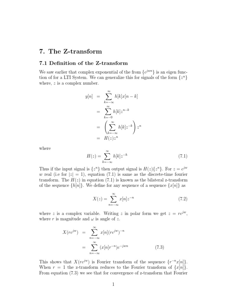 Z-Transform - CH 7 | PDF