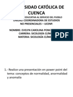 UNIVERSIDAD CATÓLICA DE CUENCA Sicologia Clinica Deber 2 Power Point