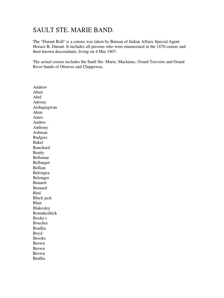 Sault Ste. Marie Band PDF