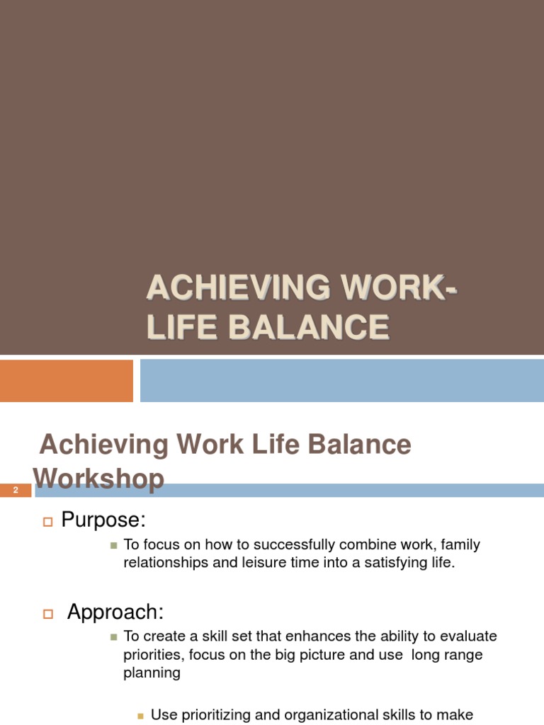 Work Life Balance | PDF