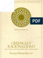 1992 Creencia y Racionalidad. Lecturas de Filosofía de La Religión Enrique Romerales