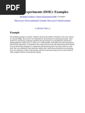 Design of Experiments