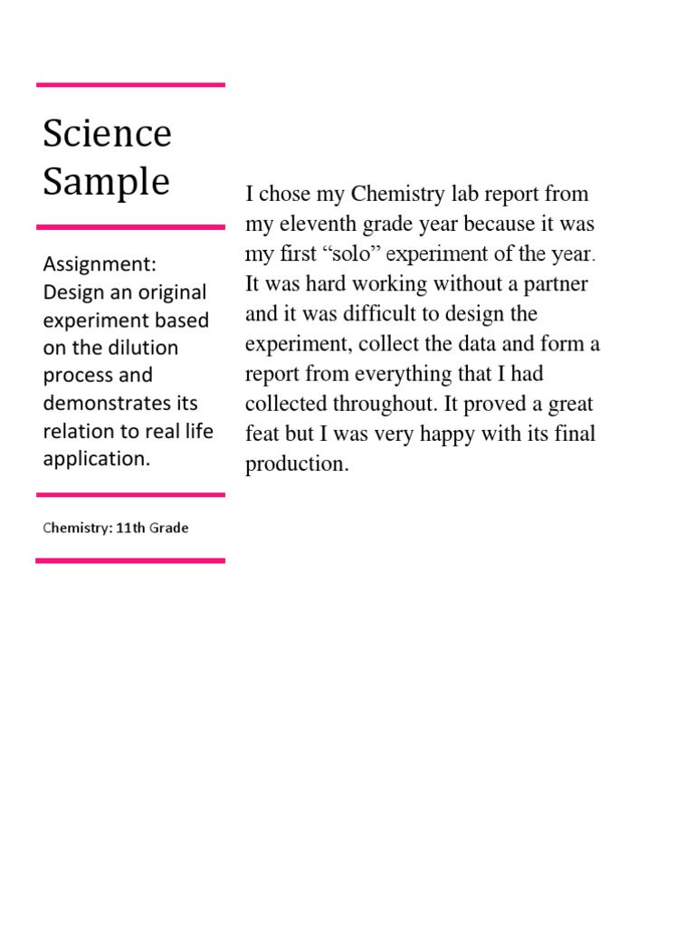11th Grade Chemistry Experiment Report | PDF