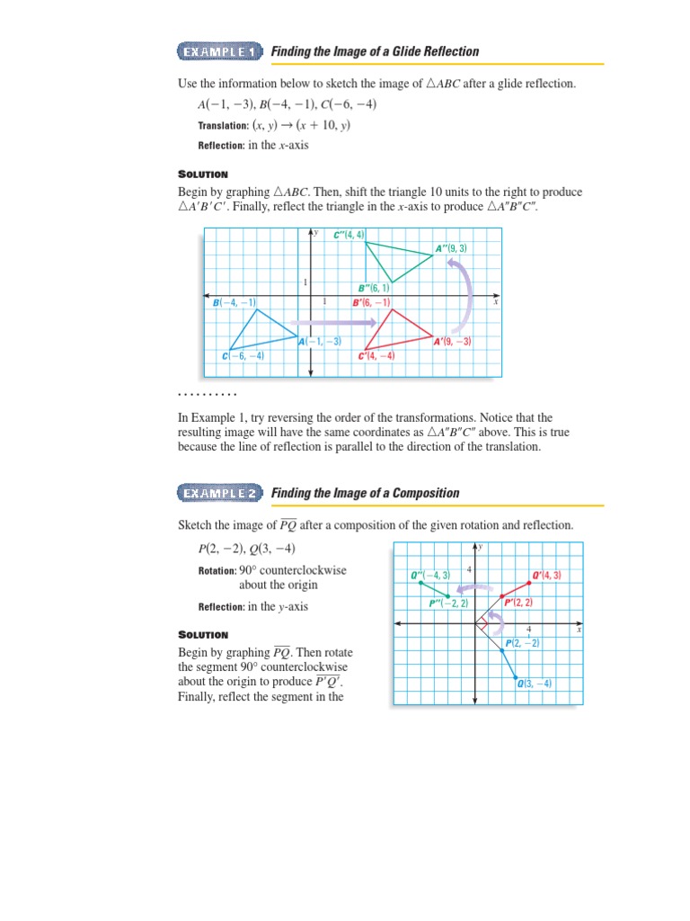Glide Reflection and Composition Transformations | PDF | Cartesian ...