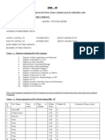 Checklist Compliance Certificate