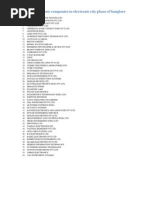 Download List of Electronic Companies in Electronic City Phase of Banglore by Vijay Dhanakodi SN142324358 doc pdf
