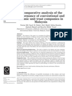 A comparative analysis of the
performance of conventional and
Islamic unit trust companies in
Malaysia