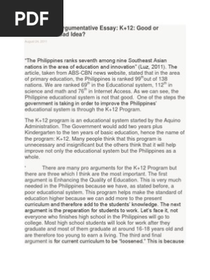 Argumentative Essay