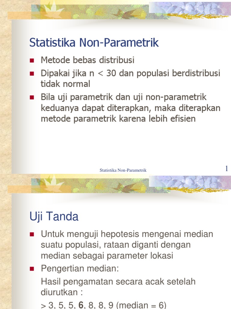 Kuliah Statistika Non Parametrik