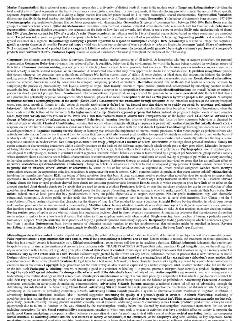 Marketing Cheat Sheet Pdf Market Segmentation Motivation