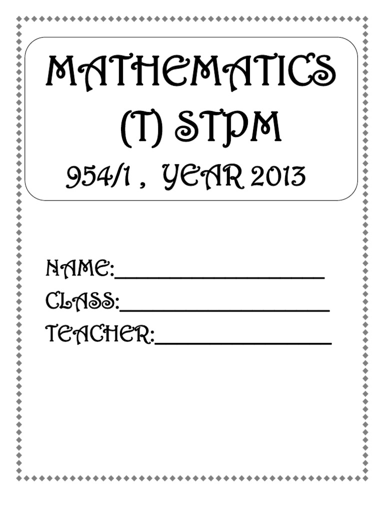 Mathematics T Cover | PDF