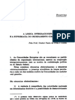 A Lógica Integracionista e a Supremacia do Ordenamento COmunitário - Paulo de Pitta e Cunha